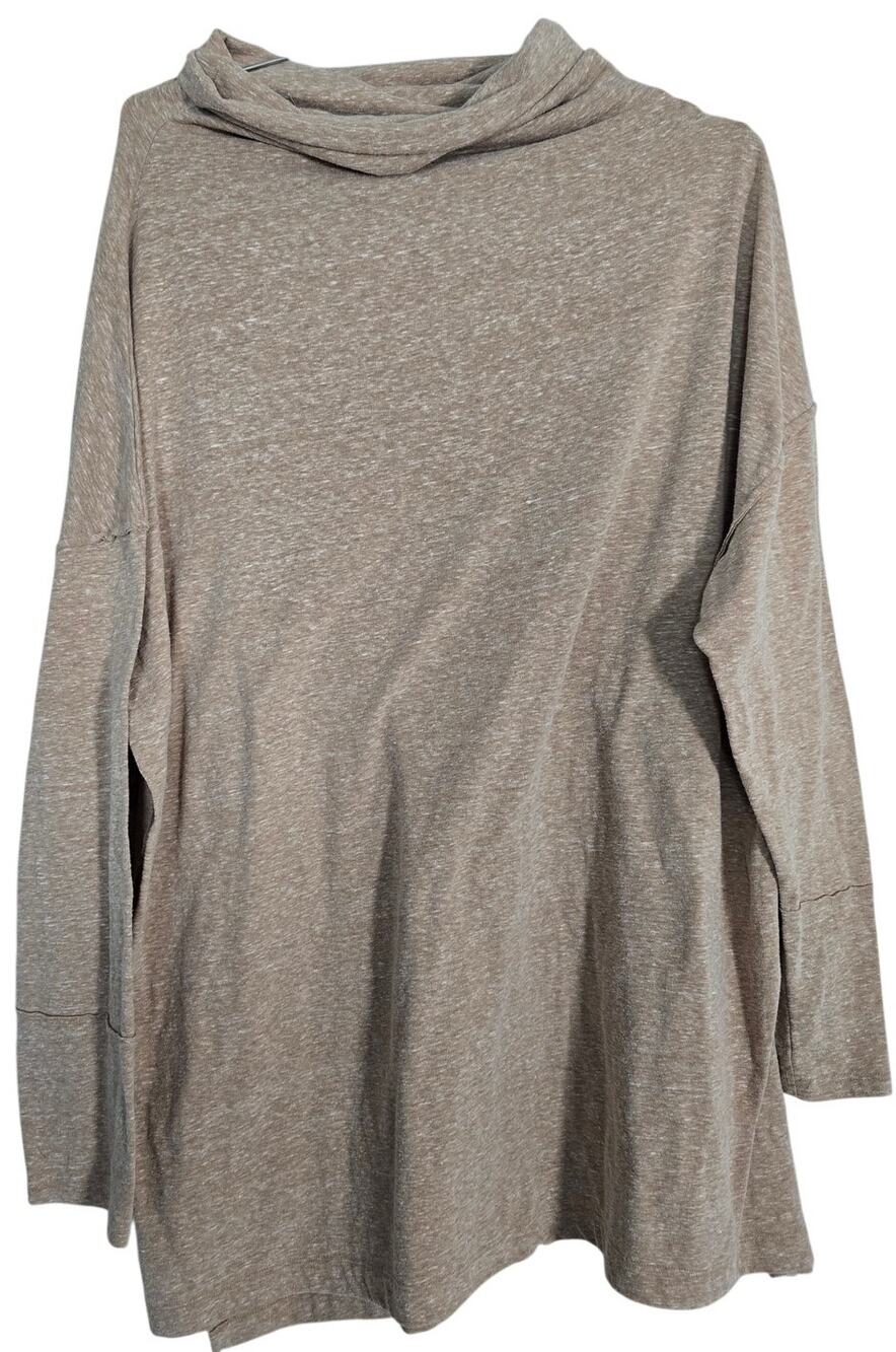 We The Free People Women's Medium Beige Long Sleeve LagenLook Tube Neck Shirt